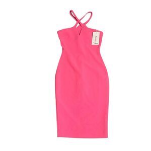 NWT women’s fuschia pink Halterneck Knee-Length Charles stealth Dress size 0